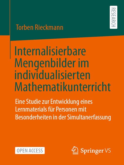 Title details for Internalisierbare Mengenbilder im individualisierten Mathematikunterricht by Torben Rieckmann - Available